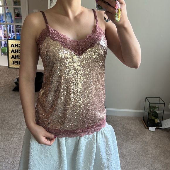 Intimissimi Sequin & lace camisole top. S - Picture 11 of 11